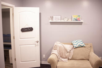 Cozy and peaceful, this room is used during one-on-one counseling and inner healing sessions.